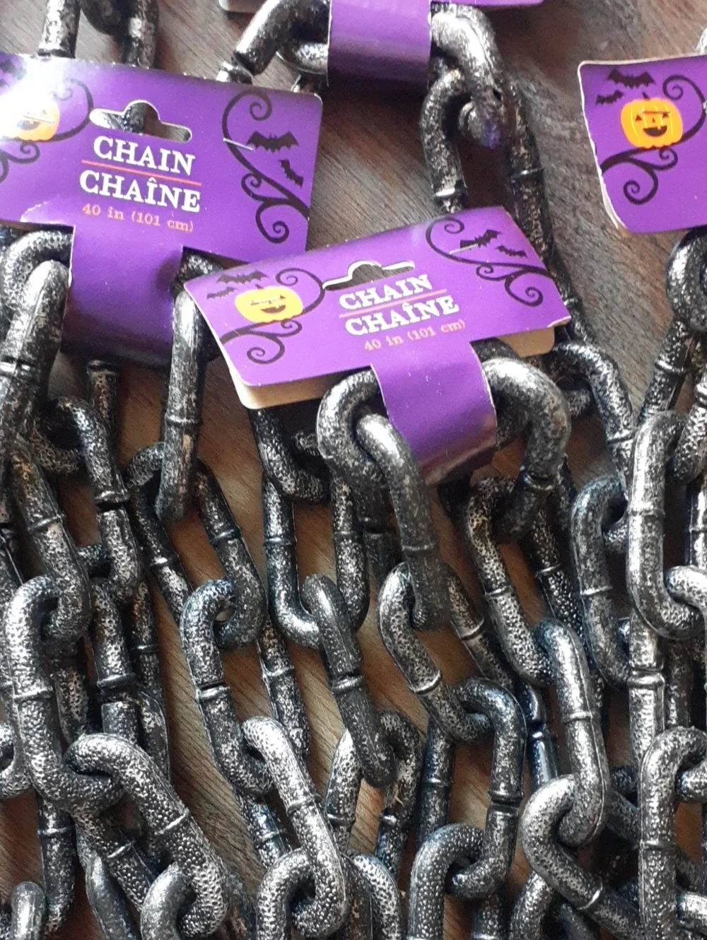 10 Packs Of Halloween Silver Black Chain Decor Accessory